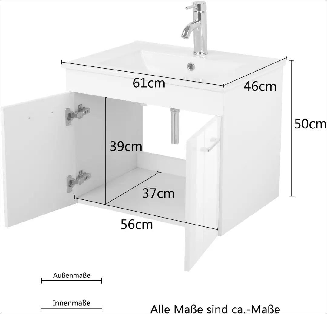 Pakabinama vonios spintelė su praustuvu KI1550 - €55 Save 50% 50-100, __label:Pristatymas 1-2 d.d., color-balta,