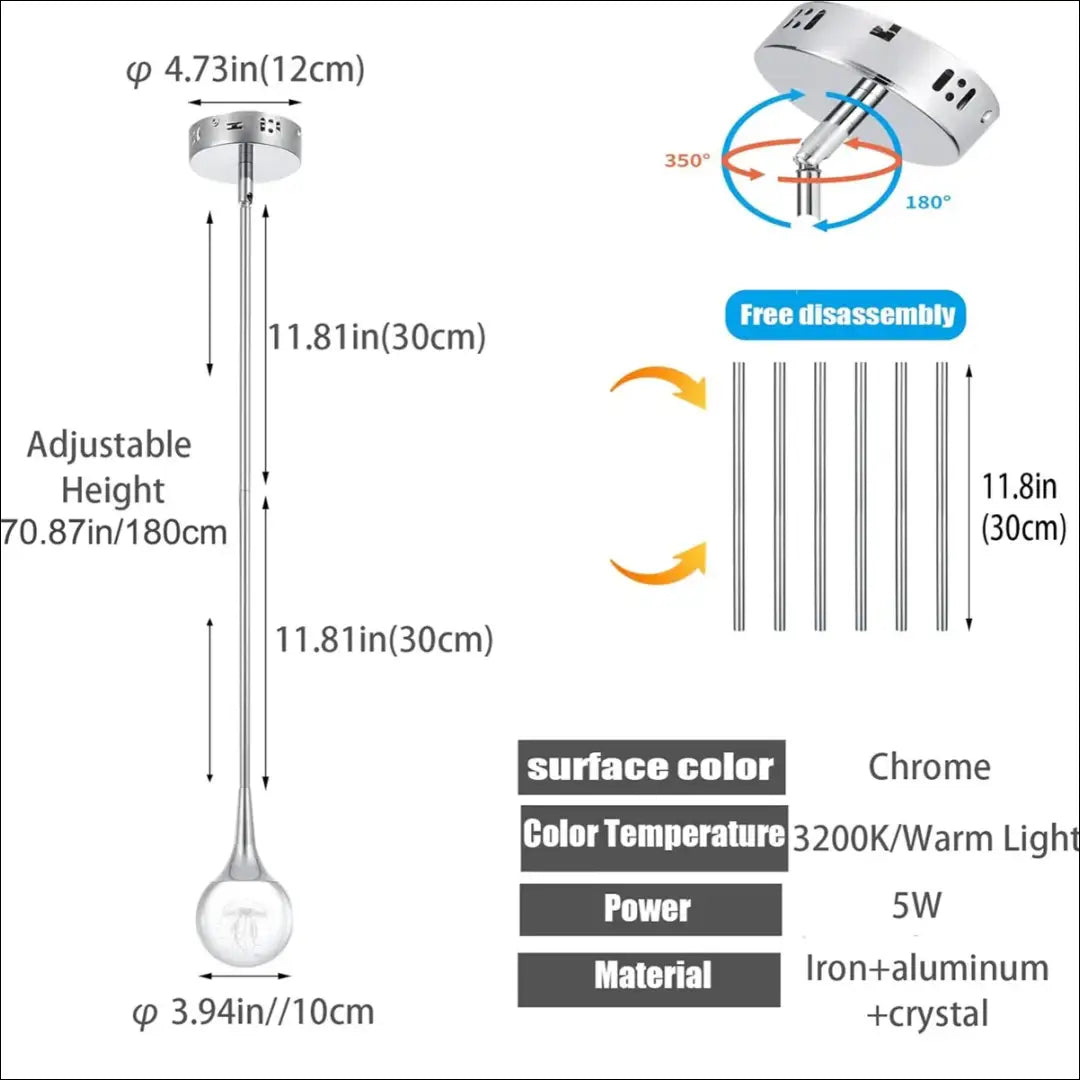 Pakabinamas LED šviestuvas DI11187 - €49 Save 50% 25-50, __label:Pristatymas 1-2 d.d., color-sidabrine, interjeras,