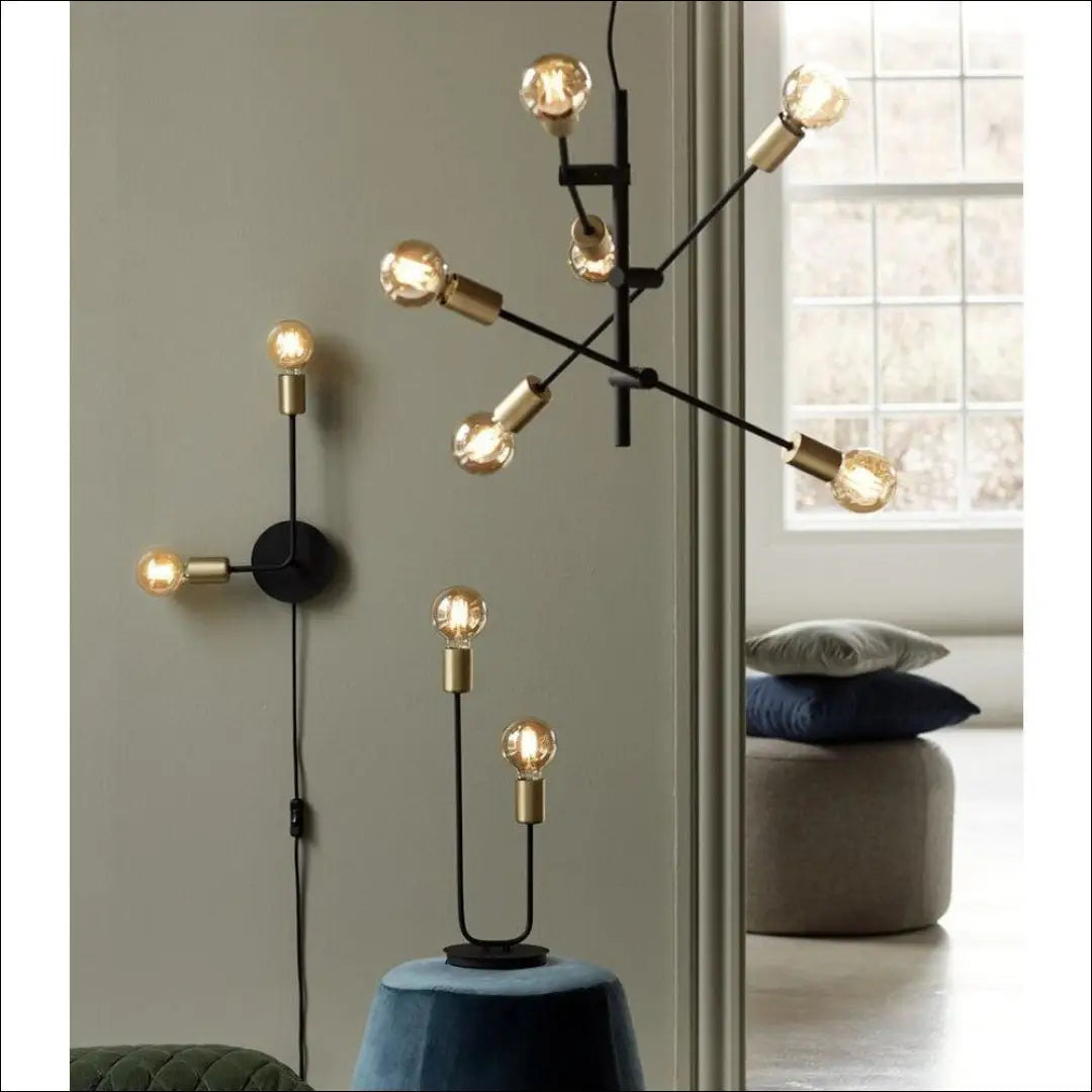 Pakabinamas šviestuvas DI10400 - €64 Save 55% 50-100, __label:Pristatymas 1-2 d.d., color-auksine, color-juoda,