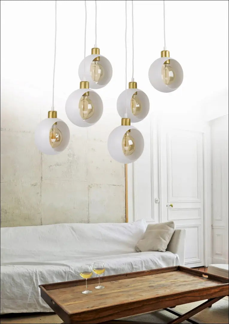 Pakabinamas šviestuvas DI8431 - €156 Save 55% 100-200, __label:Pristatymas 1-2 d.d., color-auksine, color-balta,