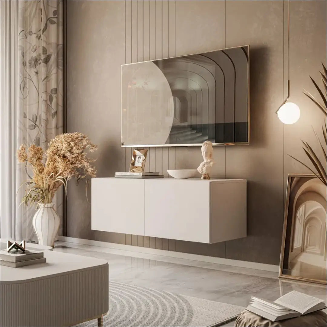 Pakabinamas TV staliukas SI1008 - €59 Save 70% 50-100, __label:Pristatymas 1-2 d.d., color-kremas, material-mediena,