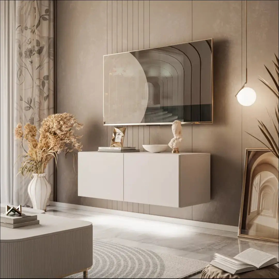 Pakabinamas TV staliukas SI1008 - €59 Save 70% 50-100, __label:Pristatymas 1-2 d.d., color-kremas, material-mediena,