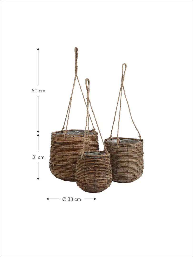 Pakabinamų vazonų komplektas (3vnt) DI2399 - €32 Save 70% 25-50, __label:Pristatymas 1-2 d.d., color-ruda, interjeras,