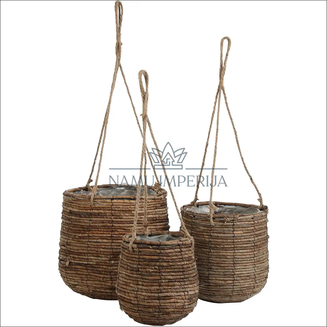 Pakabinamų vazonų komplektas (3vnt) DI2399 - €32 Save 70% 25-50, __label:Pristatymas 1-2 d.d., color-ruda, interjeras,