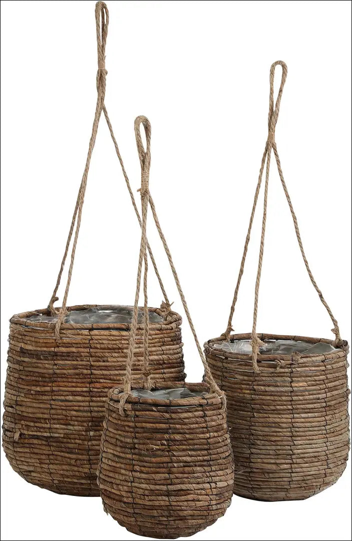 Pakabinamų vazonų komplektas (3vnt) DI2399 - €32 Save 70% 25-50, __label:Pristatymas 1-2 d.d., color-ruda, interjeras,