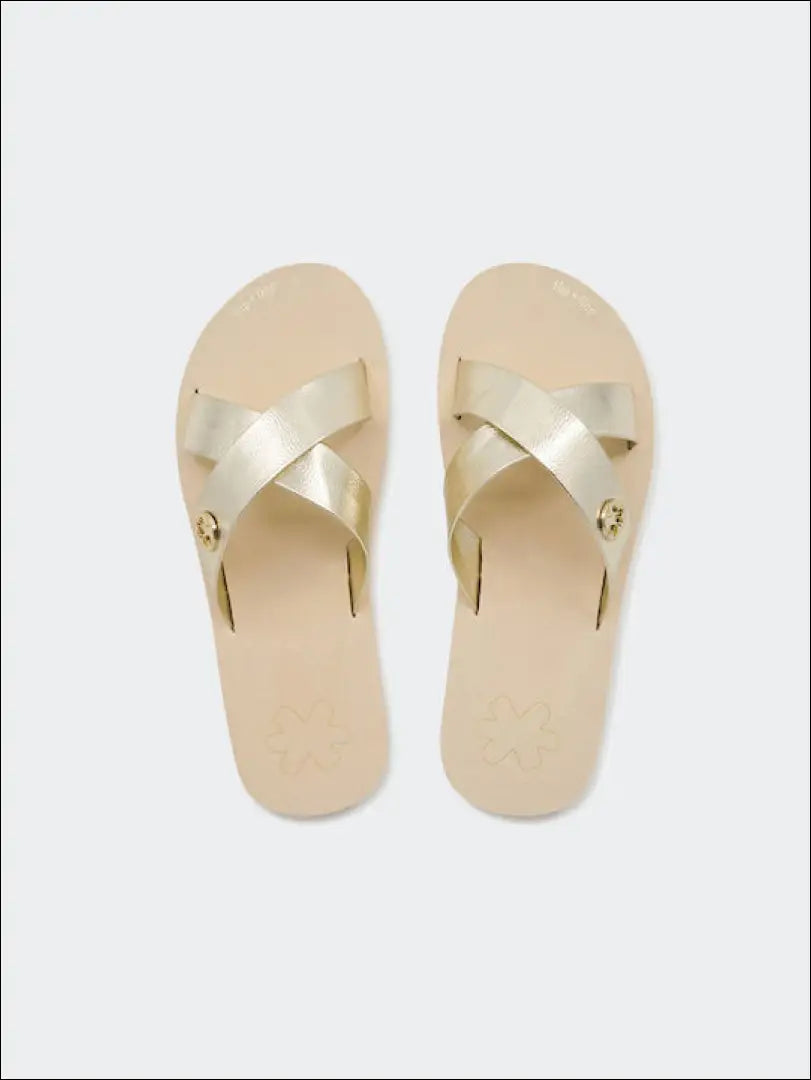 Paplūdimio šlepetės DR123 - __label:Pristatymas 1-2 d.d., color-auksine, drabuziai, tekstile, under-25 Iki €25 Sandals