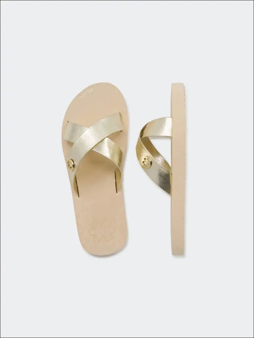 Paplūdimio šlepetės DR123 - __label:Pristatymas 1-2 d.d., color-auksine, drabuziai, tekstile, under-25 Iki €25 Sandals