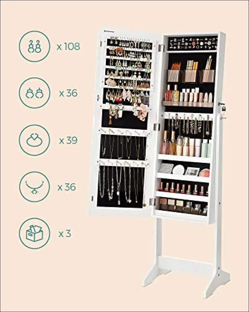 Papuošalų spintelė SM1568 - €153 Save 40% 100-200, __label:Pristatymas 5-14 d.d., notouch30, papuosalu-spintele, song