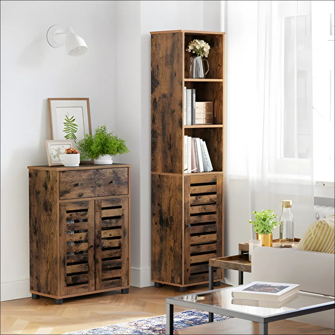 Pastatoma spintelė SM581 - €76 Save 40% 50-100, __label:Pristatymas 5-14 d.d., notouch30, song, spalva-ruda 40x30x167cm