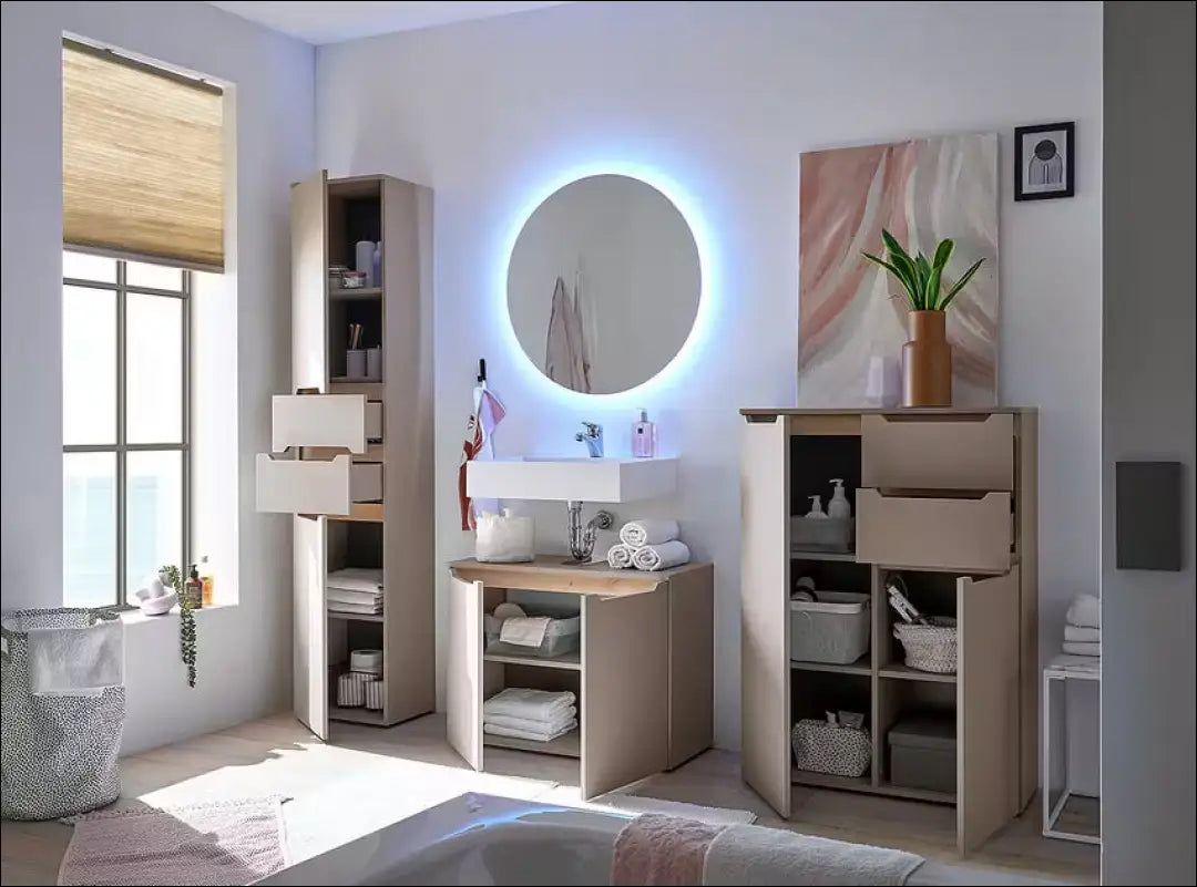 Pastatoma vonios spintelė KI1273 - €64 Save 50% 50-100, __label:Pristatymas 1-2 d.d., color-kremas, color-ruda,