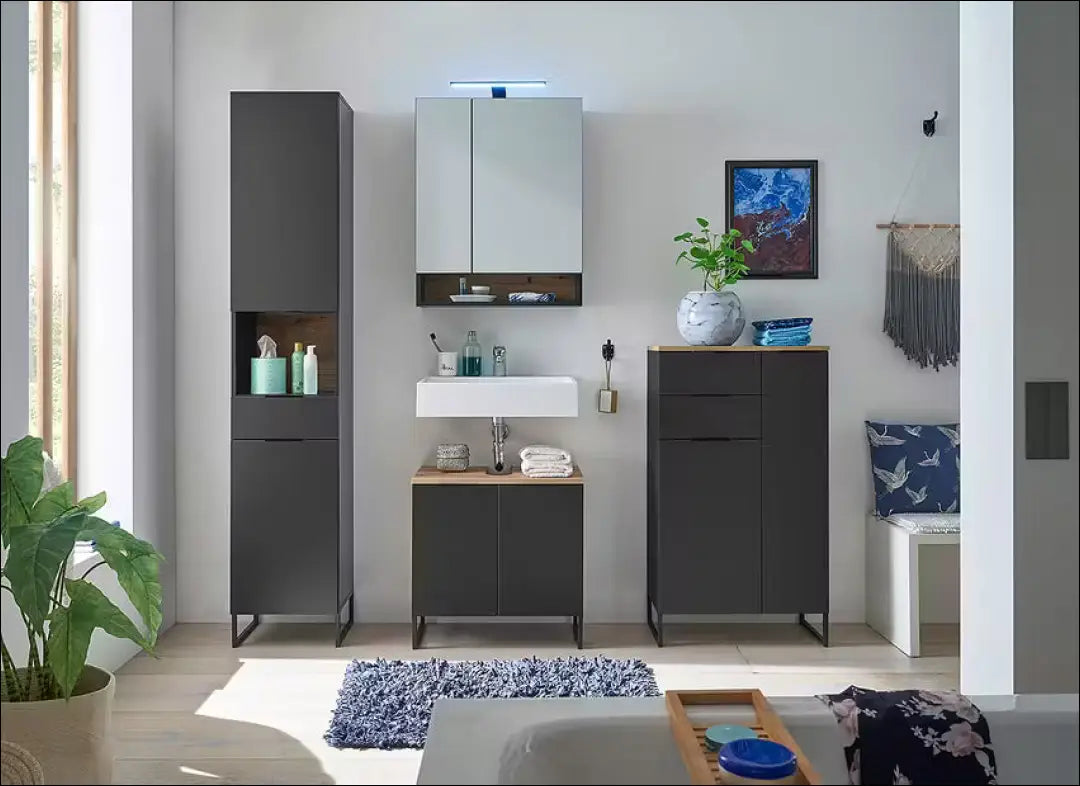 Pastatoma vonios spintelė KI1296 - €53 Save 50% 50-100, __label:Pristatymas 1-2 d.d., color-juoda, color-ruda,