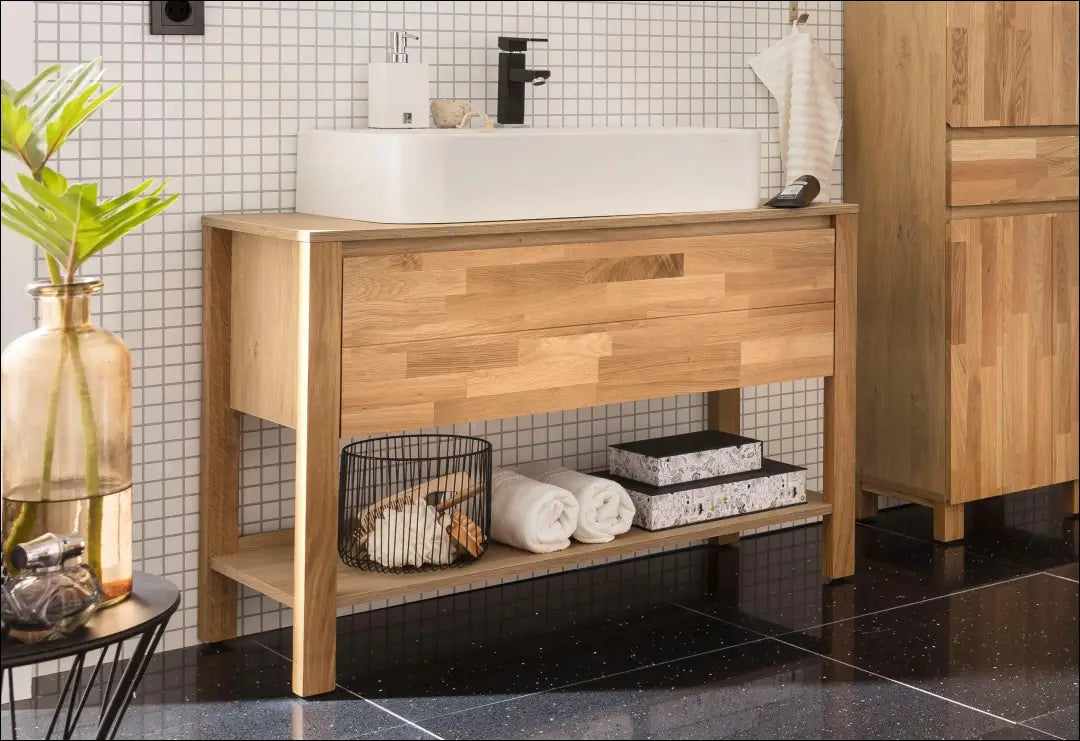 Pastatoma vonios spintelė KI1759 - €172 Save 50% 100-200, __label:Pristatymas 1-2 d.d., color-ruda, material-mediena,