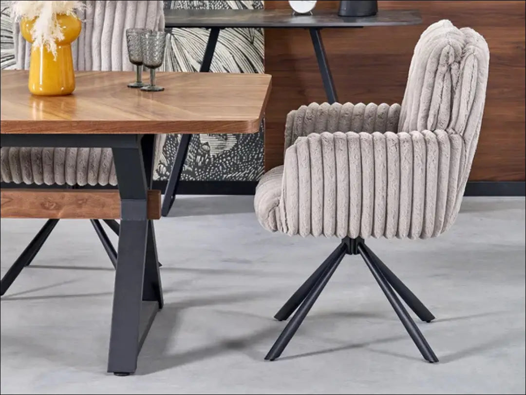 Pasukama kėdė LR004 - 100-200, __label:Pristatymas 5-14 d.d., color-kremas, color-pilka, kedes-valgomojo €100 to €200