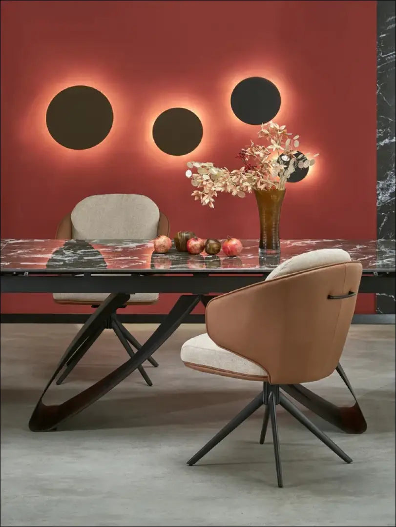 Pasukama kėdė LR012 - €120 Save 20% 100-200, __label:Pristatymas 5-14 d.d., color-ruda, color-smelio, kedes-valgomojo