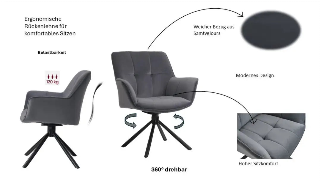 Pasukama kėdė VI1440 - €95 Save 50% 50-100, __label:Pristatymas 1-2 d.d., biuro-baldai, biuro-kedes, color-pilka €50