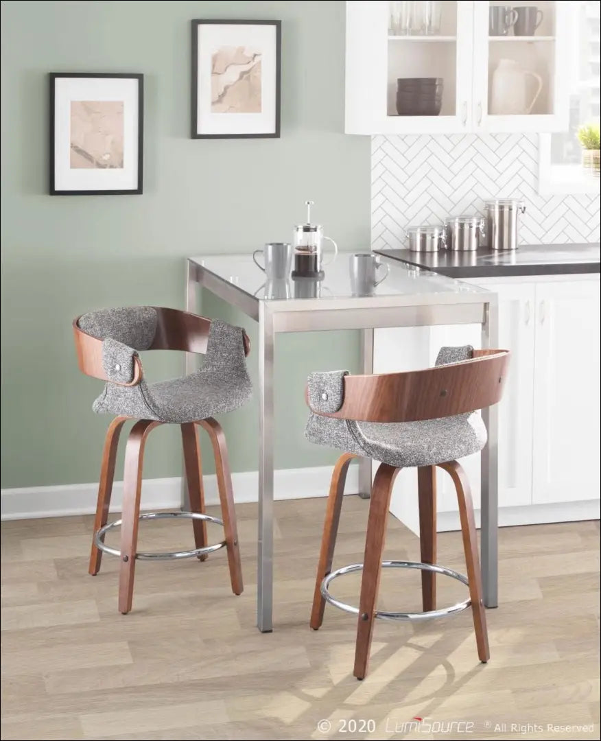 Pasukama pusbario kėdė VI1118 - €83 Save 50% 50-100, __label:Pristatymas 1-2 d.d., baro-kedes, color-pilka, color-ruda