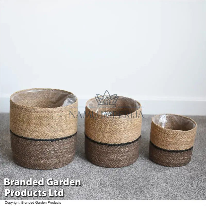 Pintų vazonų komplektas (3vnt) DI9095 - €12 Save 50% __label:Pristatymas 1-2 d.d., color-ruda, color-smelio,