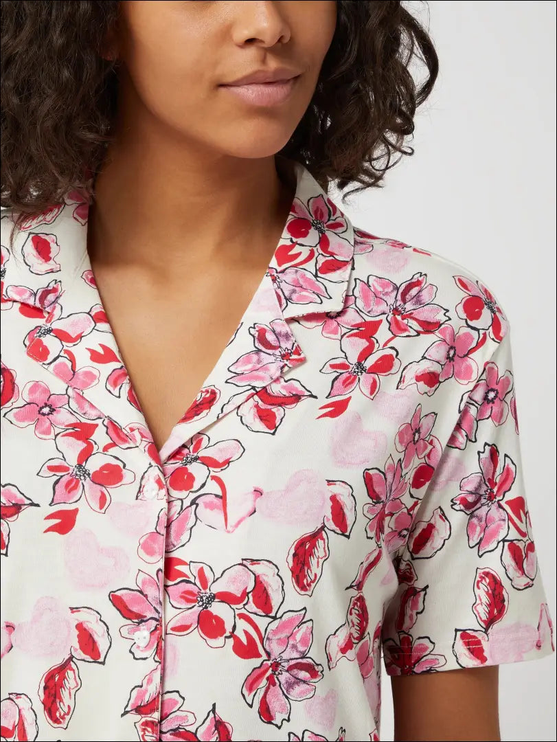 Pižama “Schiesser” DI7590 - __label:Pristatymas 1-2 d.d., color-balta, color-raudona, color-rozine, material-medvilne