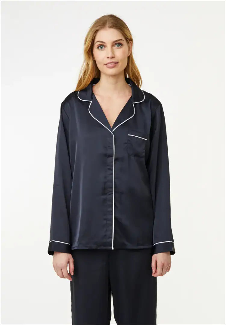 Pižamos marškiniai “CCDK’ DI7589 - __label:Pristatymas 1-2 d.d., color-melyna, material-viskoze, pizamos, tekstile Iki