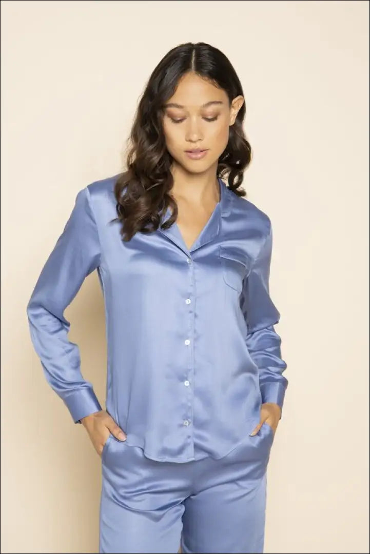 Pižamos marškiniai ’Le Nap’ DI7622 - €31 Save 65% 25-50, __label:Pristatymas 1-2 d.d., color-melyna, material-viskoze,