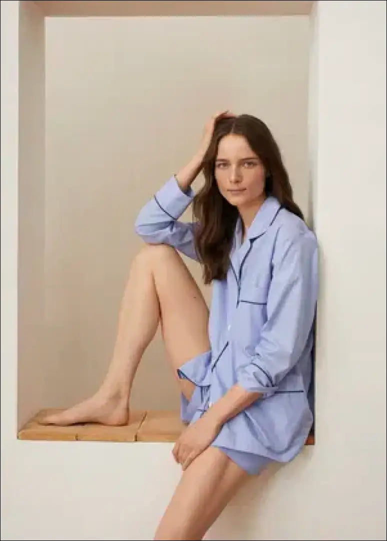 Pižamos šortai ’Mango’ DI7615 - €9 Save 65% __label:Pristatymas 1-2 d.d., color-melyna, material-medvilne, pizamos,