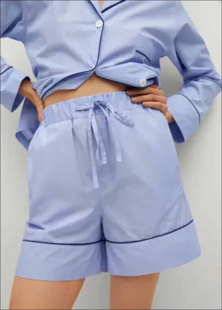 Pižamos šortai ’Mango’ DI7615 - €9 Save 65% __label:Pristatymas 1-2 d.d., color-melyna, material-medvilne, pizamos,