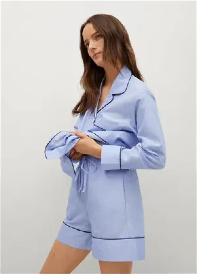 Pižamos šortai ’Mango’ DI7615 - €9 Save 65% __label:Pristatymas 1-2 d.d., color-melyna, material-medvilne, pizamos,