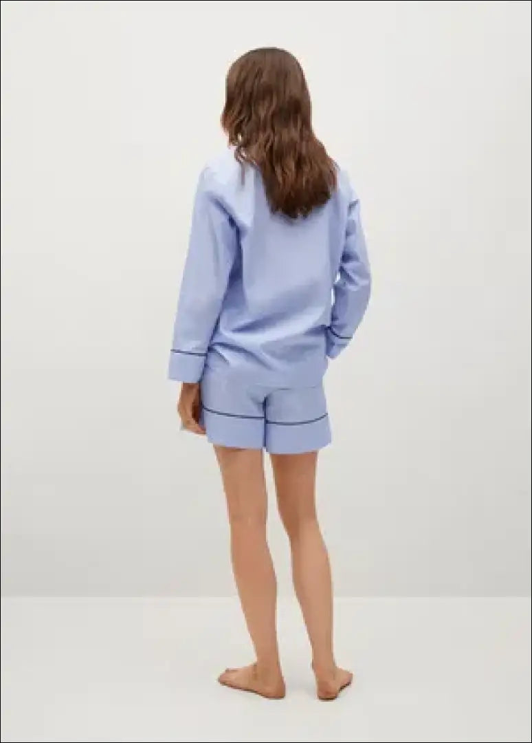 Pižamos šortai ’Mango’ DI7615 - €9 Save 65% __label:Pristatymas 1-2 d.d., color-melyna, material-medvilne, pizamos,