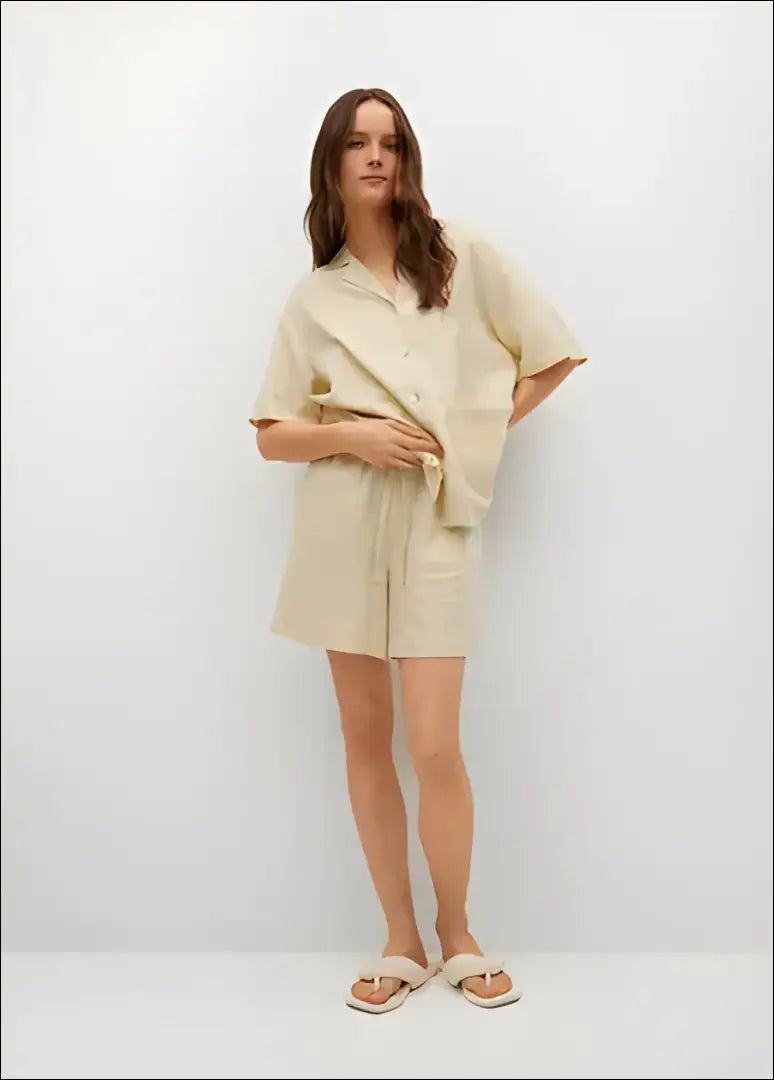 Pižamos šortai “Mango” DI7767 - €9 Save 65% __label:Pristatymas 1-2 d.d., color-smelio, material-linas,