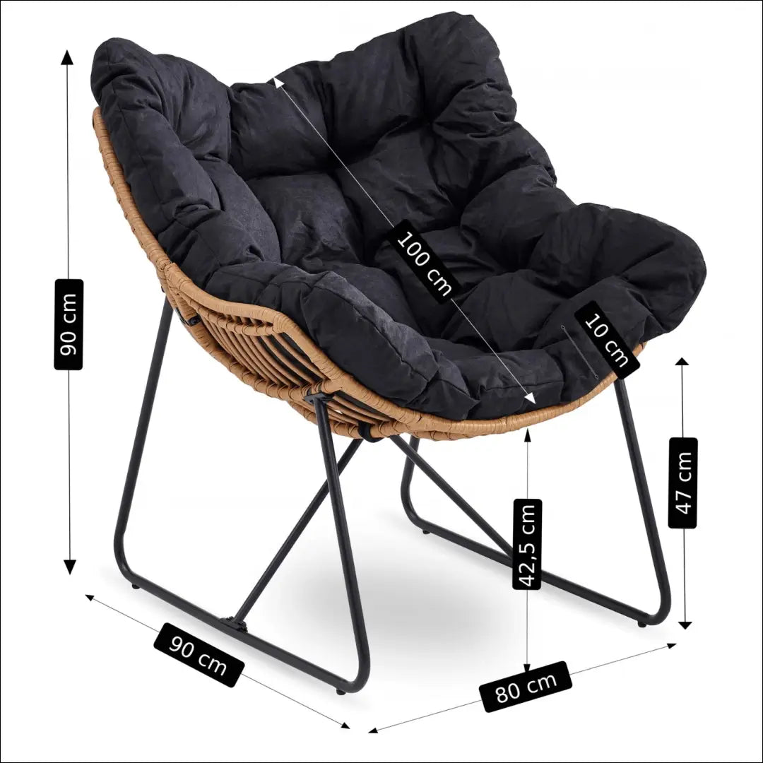 Poilsio fotelis su audiniu juodos spalvos TE567 - €171 Save 15% 100-200, __label:Pristatymas 5-14 d.d., elite, Fotele