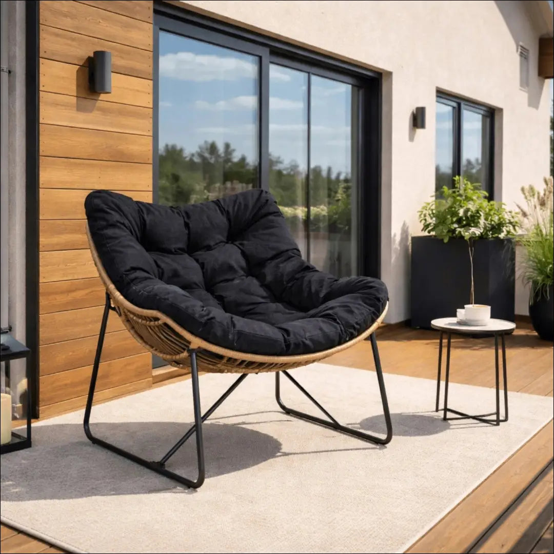 Poilsio fotelis su audiniu juodos spalvos TE567 - €171 Save 15% 100-200, __label:Pristatymas 5-14 d.d., elite, Fotele