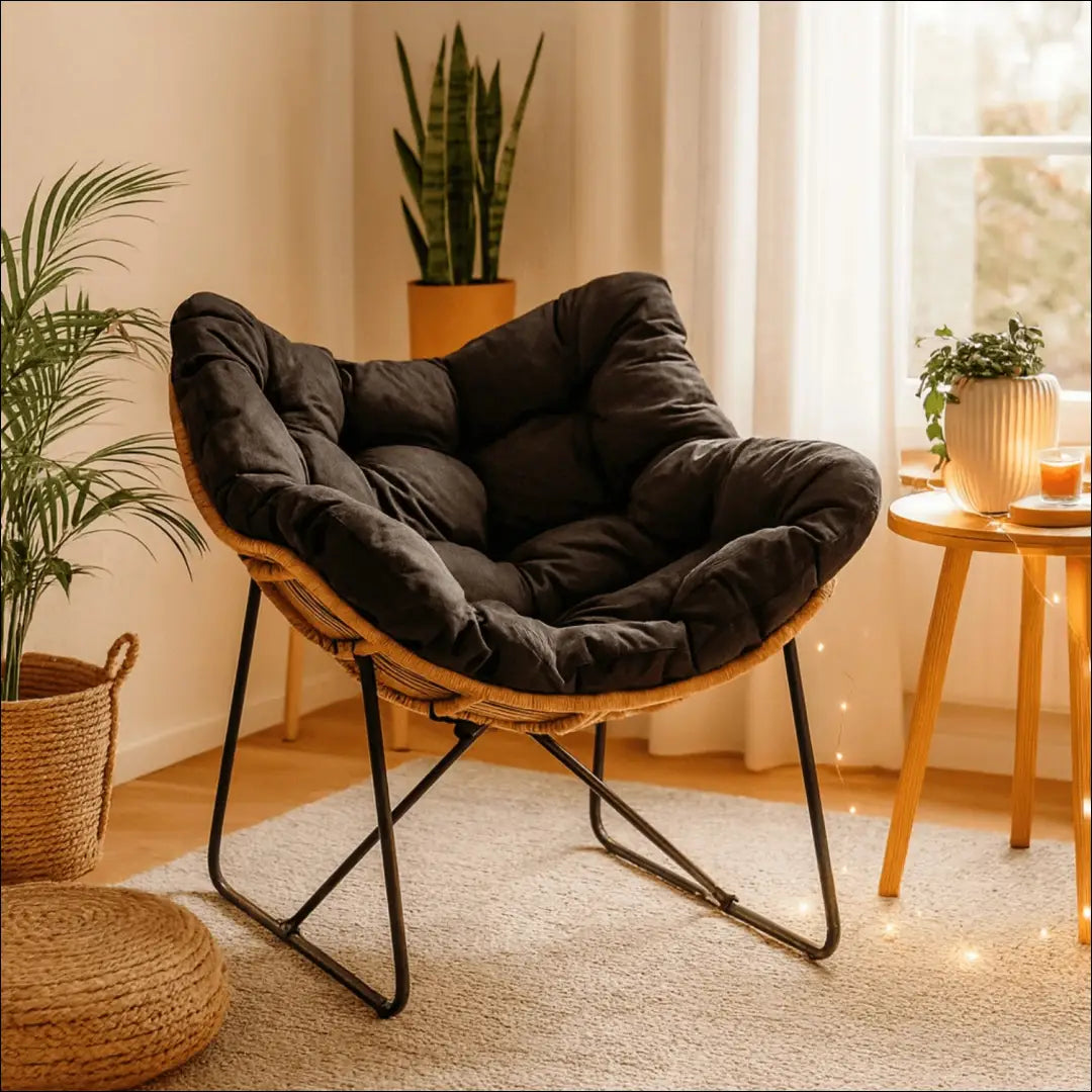 Poilsio fotelis su audiniu juodos spalvos TE567 - €171 Save 15% 100-200, __label:Pristatymas 5-14 d.d., elite, Fotele