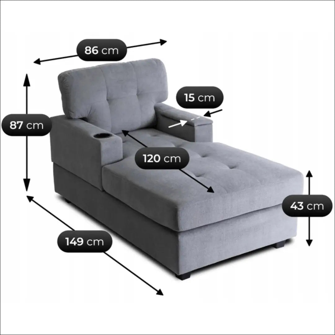 Poilsio fotelis su audiniu pilkos spalvos TE462 - €330 Save 15% __label:Pristatymas 5-14 d.d., elite, Fotele