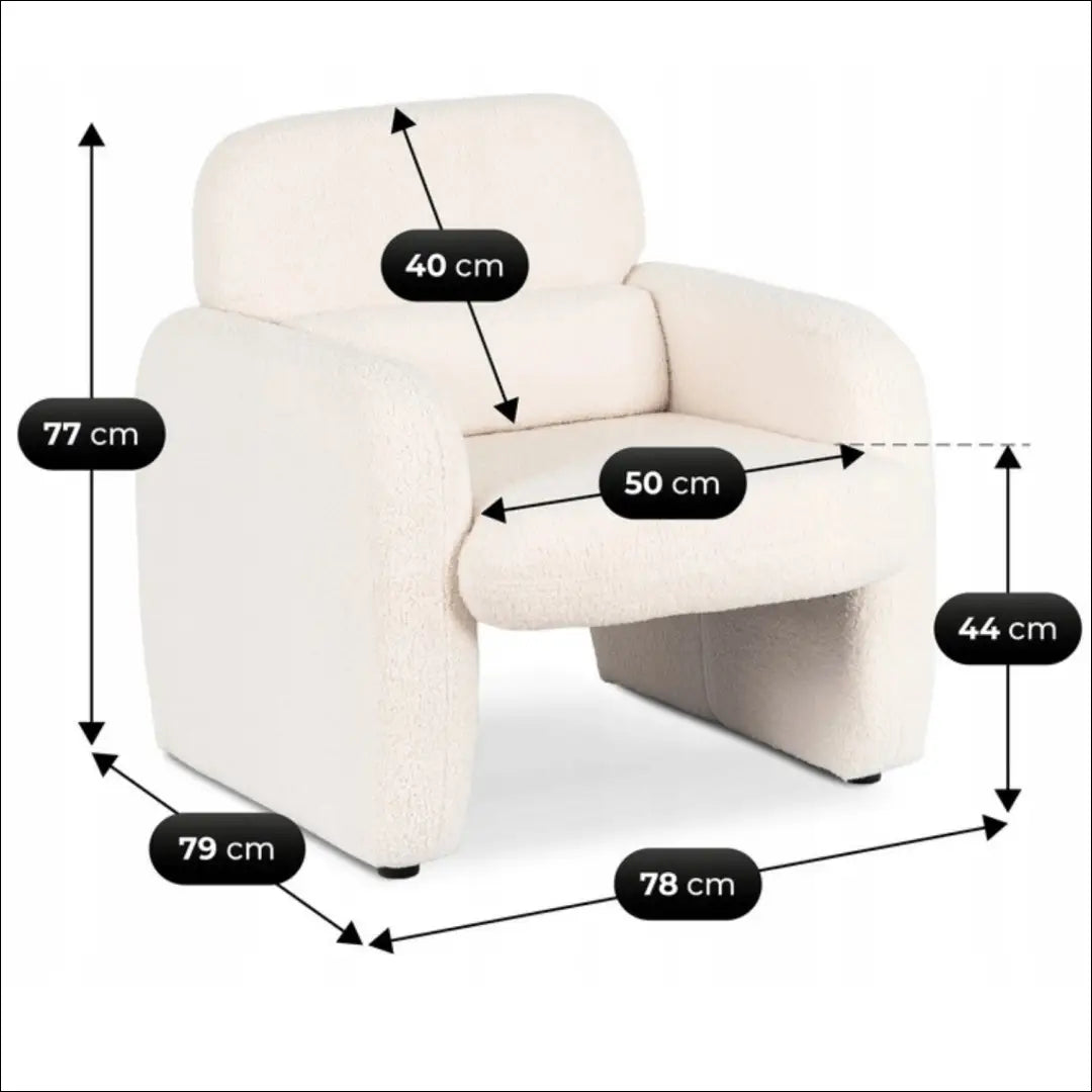 Poilsio fotelis su buklė audinio audiniu kreminės spalvos TE1150 - €154 Save 15% 100-200, __label:Pristatymas 5-14