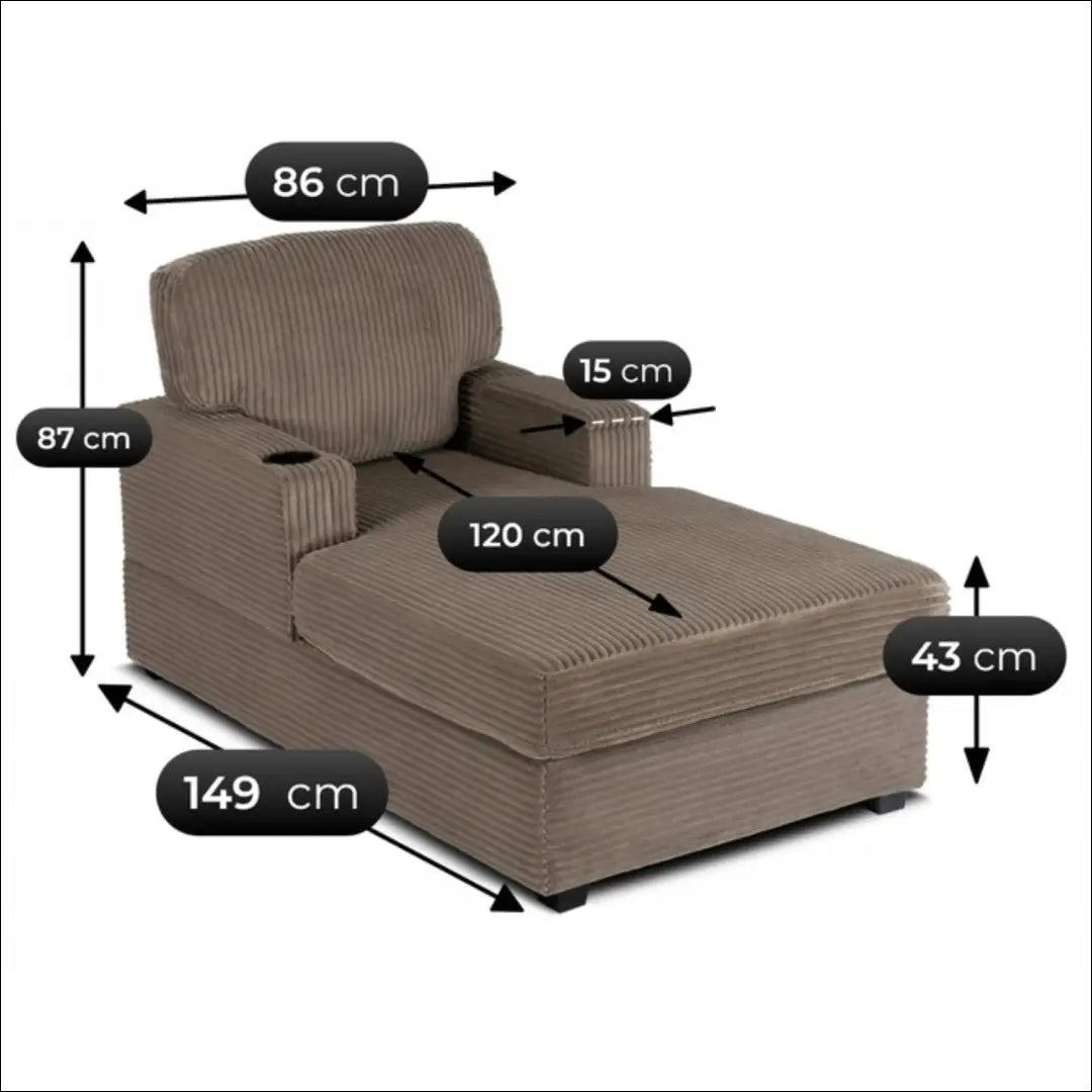 Poilsio fotelis su korduro audiniu smėlio spalvos TE516 - €330 Save 15% __label:Pristatymas 5-14 d.d., elite, Fotele