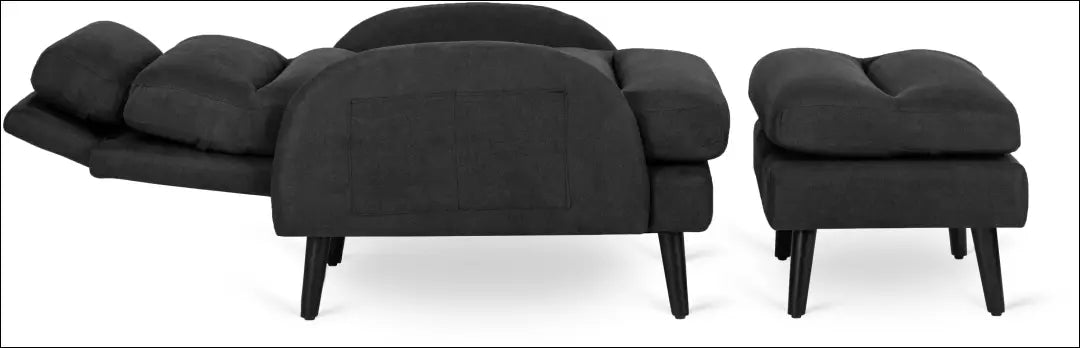 Poilsio fotelis su pakoju ir audinio audiniu juodos spalvos TE047 - €258 Save 15% __label:Pristatymas 5-14 d.d., elite,