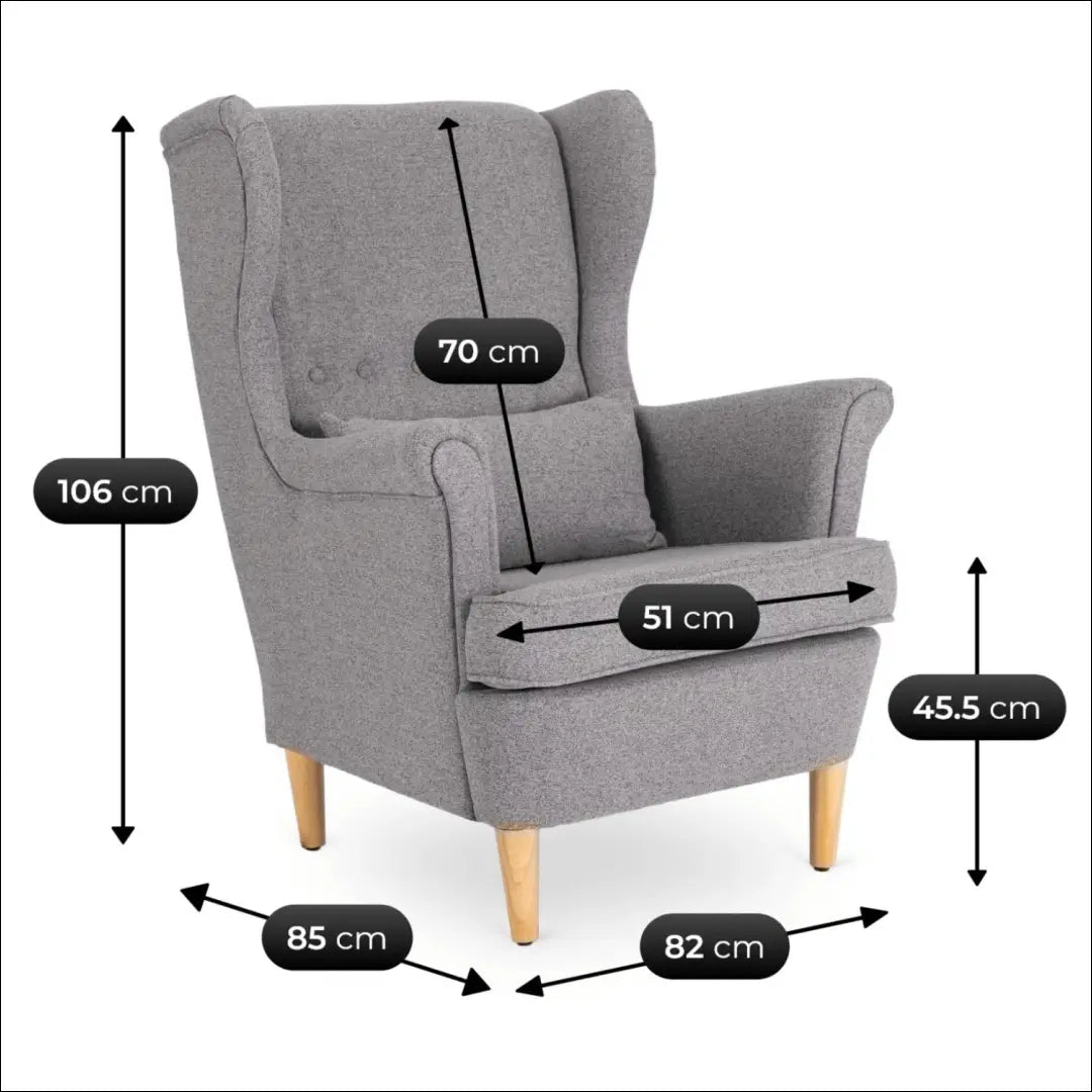 Poilsio fotelis su pakoju ir audinio audiniu pilkos spalvos TE299 - €311 Save 15% __label:Pristatymas 5-14 d.d., elite,