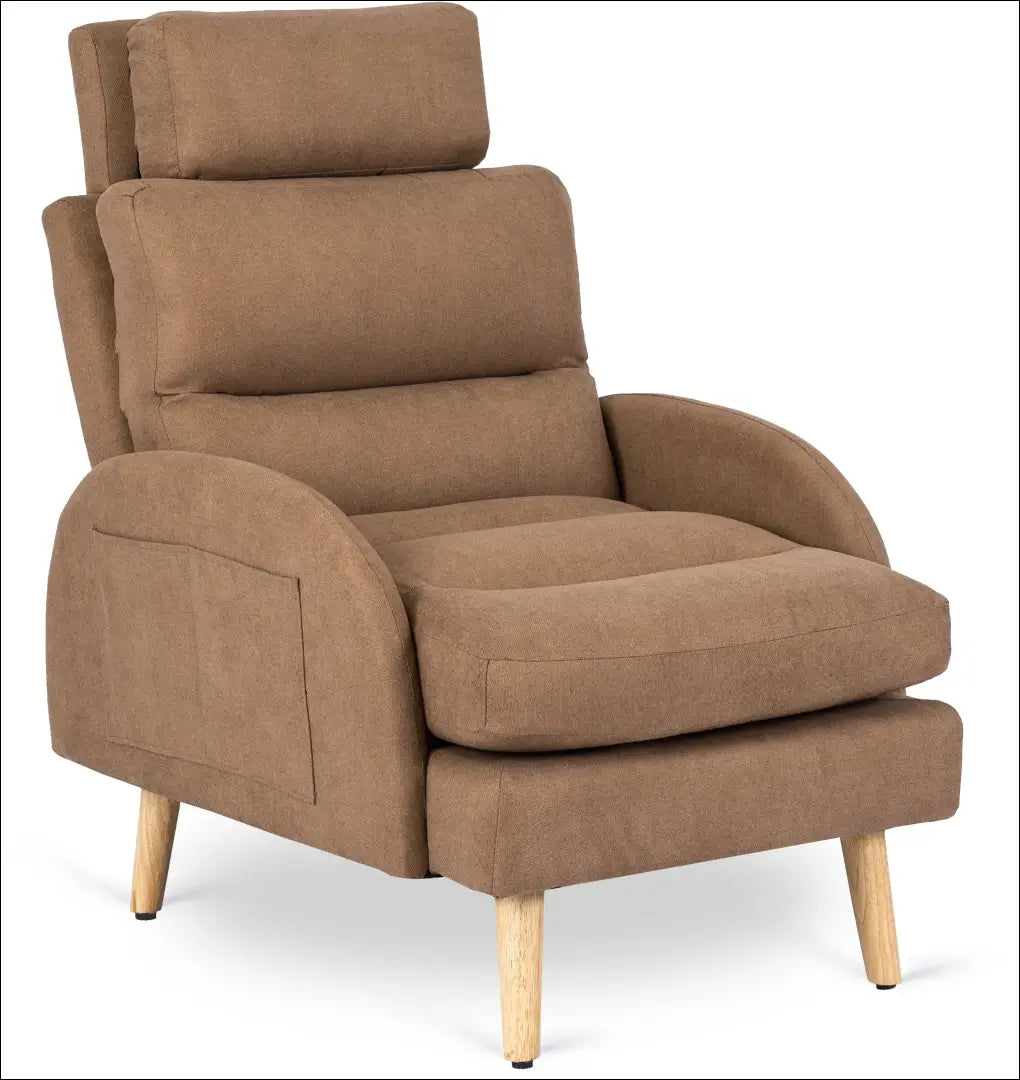 Poilsio fotelis su pakoju ir audinio audiniu rudos spalvos TE056 - €258 Save 15% __label:Pristatymas 5-14 d.d., elite,
