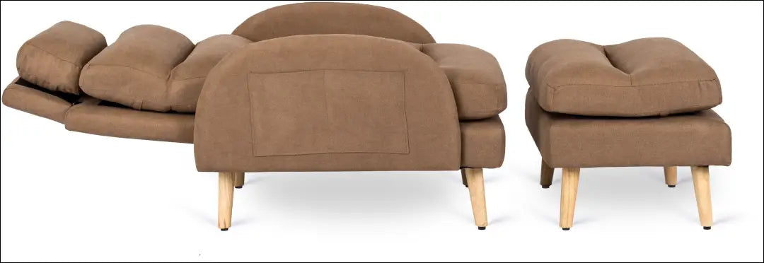 Poilsio fotelis su pakoju ir audinio audiniu rudos spalvos TE056 - €258 Save 15% __label:Pristatymas 5-14 d.d., elite,