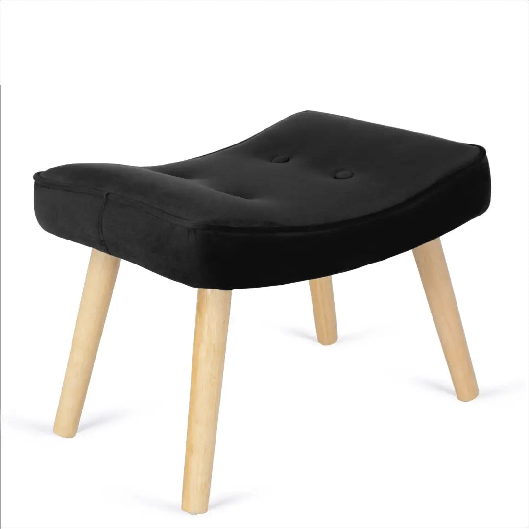 Poilsio fotelis su pakoju ir veliūro audiniu juodos spalvos TE149 - €159 Save 15% 100-200, __label:Pristatymas 5-14