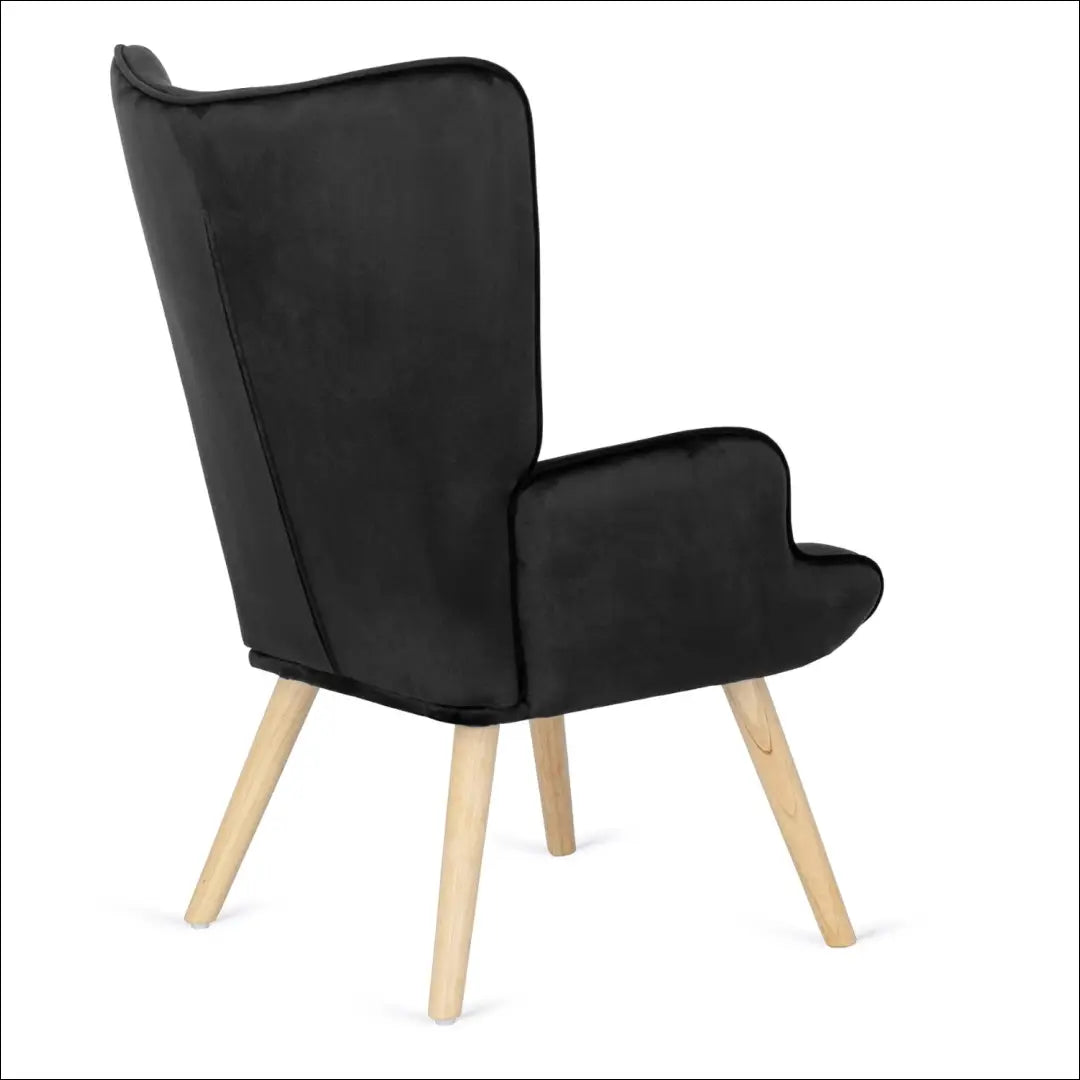 Poilsio fotelis su pakoju ir veliūro audiniu juodos spalvos TE149 - €159 Save 15% 100-200, __label:Pristatymas 5-14