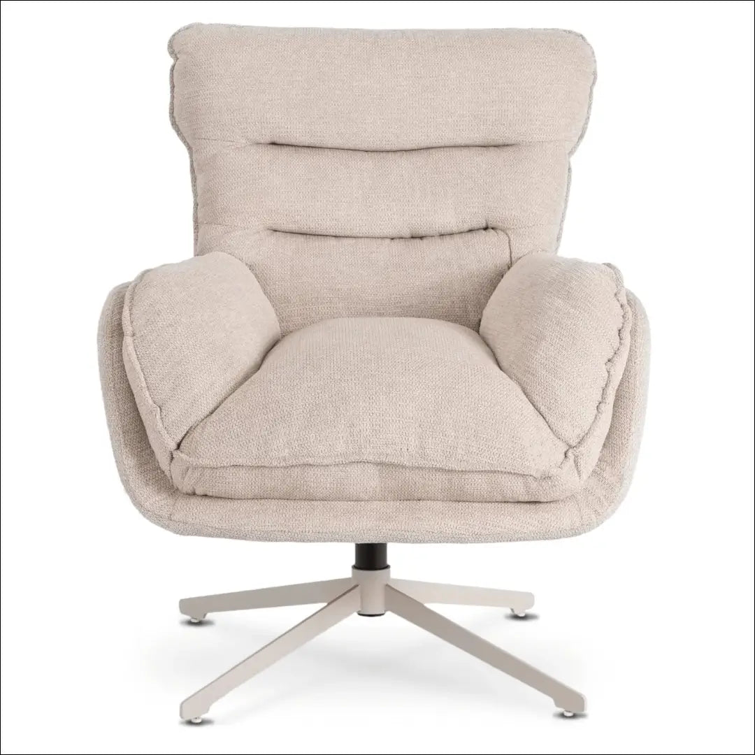 Poilsio fotelis su pakoju sukamas audiniu kreminės spalvos TE1038 - €321 Save 15% __label:Pristatymas 5-14 d.d., elite,