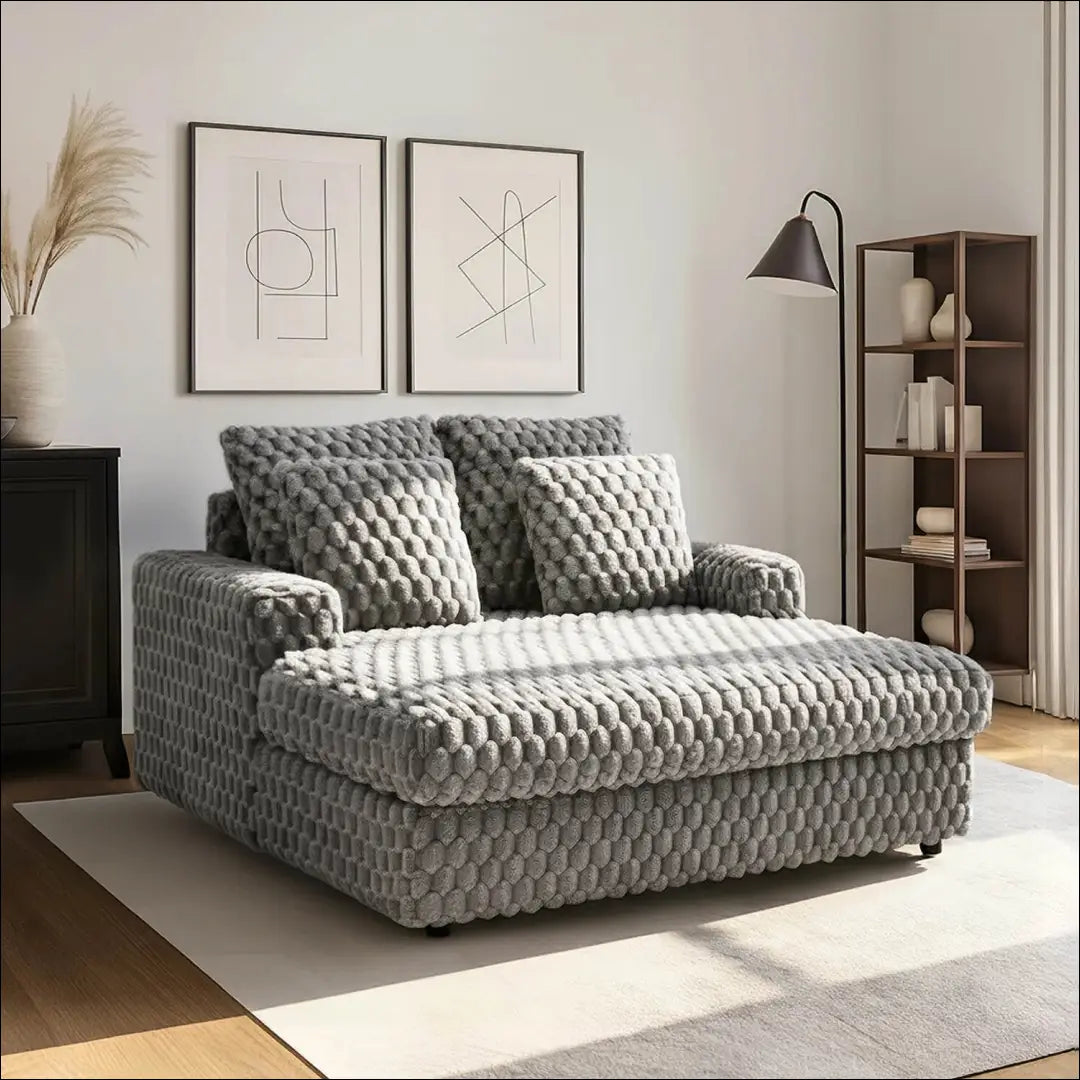 Poilsio fotelis su pliušinio audinio audiniu pilkos spalvos TE476 - €445 Save 15% __label:Pristatymas 5-14 d.d., elite,