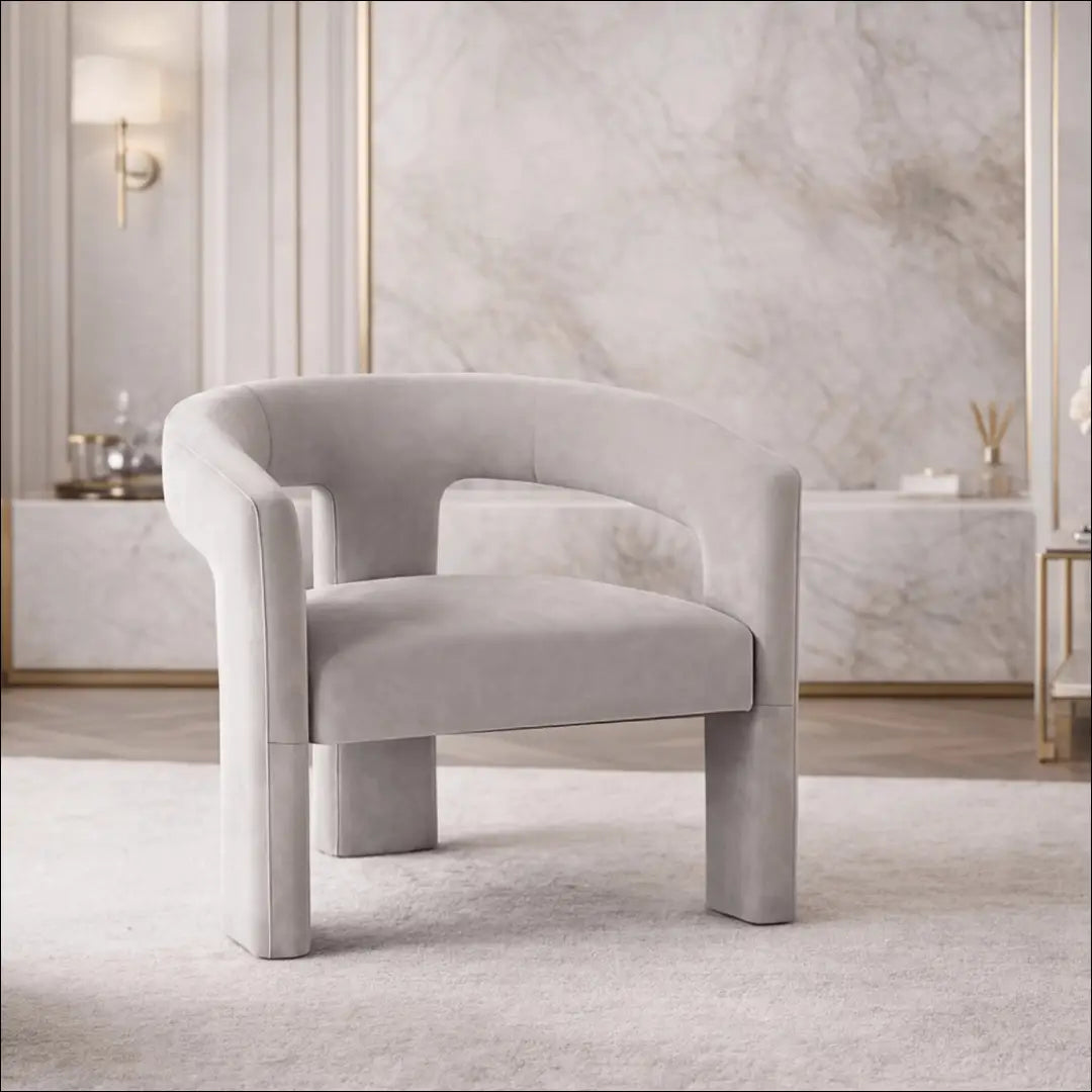 Poilsio fotelis su veliūro audiniu pilkos spalvos TE1037 - €192 Save 15% 100-200, __label:Pristatymas 5-14 d.d., elite,