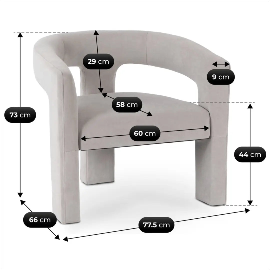 Poilsio fotelis su veliūro audiniu pilkos spalvos TE1037 - €192 Save 15% 100-200, __label:Pristatymas 5-14 d.d., elite,