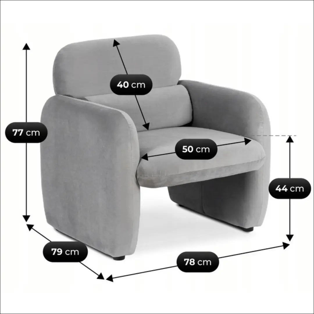 Poilsio fotelis su veliūro audiniu pilkos spalvos TE1148 - €160 Save 15% 100-200, __label:Pristatymas 5-14 d.d., elite,