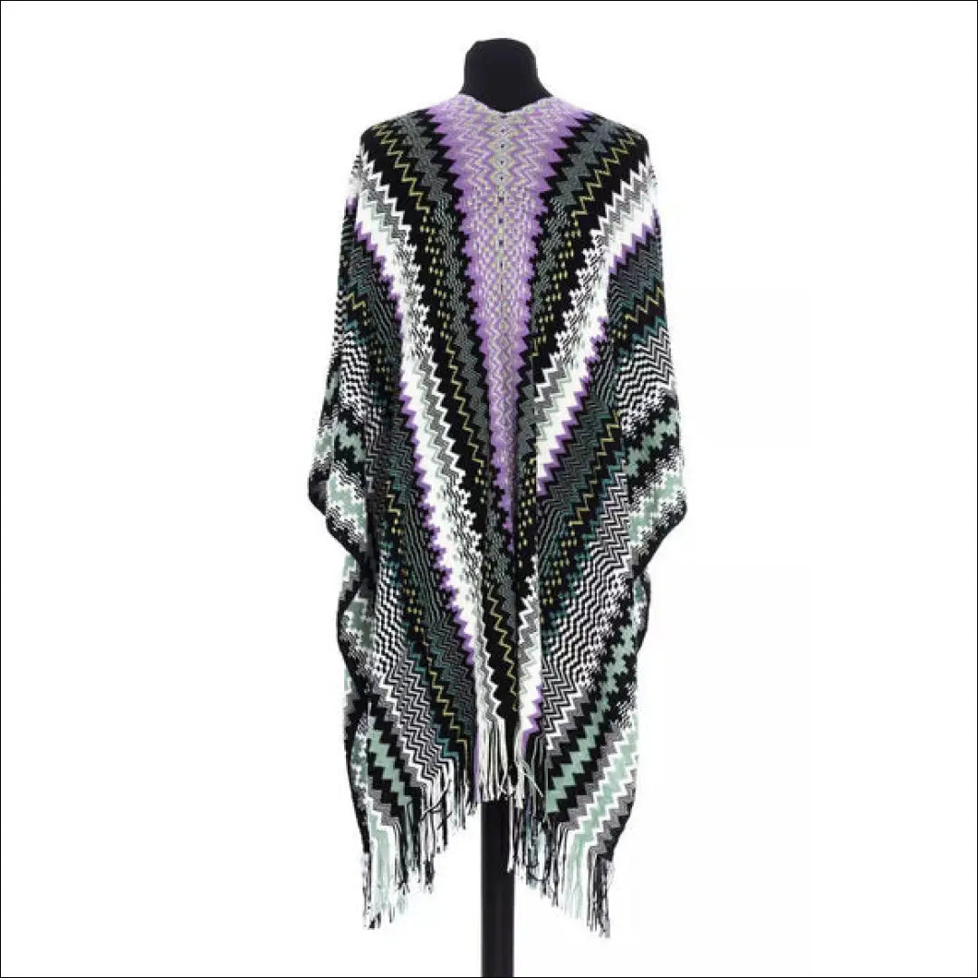 Pončas su kutais ’Missoni’ DR008 - €135 Save 50% 100-200, __label:Pristatymas 1-2 d.d., color-marga, color-margas,