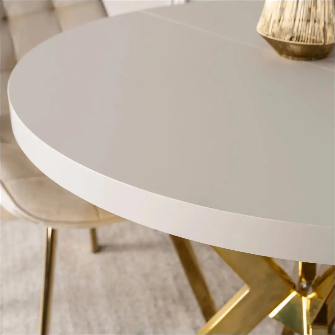 Prailginamas stalas iš laminuotos medžio drožlių plokštės auksinės spalvos / kašmyro 80-160 cm TE755 - €334 Save 15%