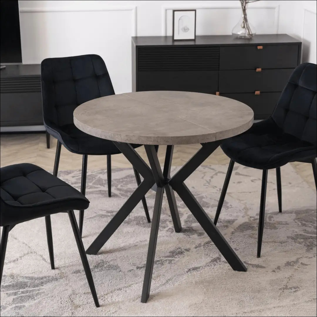 Prailginamas stalas iš laminuotos medžio drožlių plokštės juodos spalvos / betono 80-160 cm TE523 - €319 Save 15%