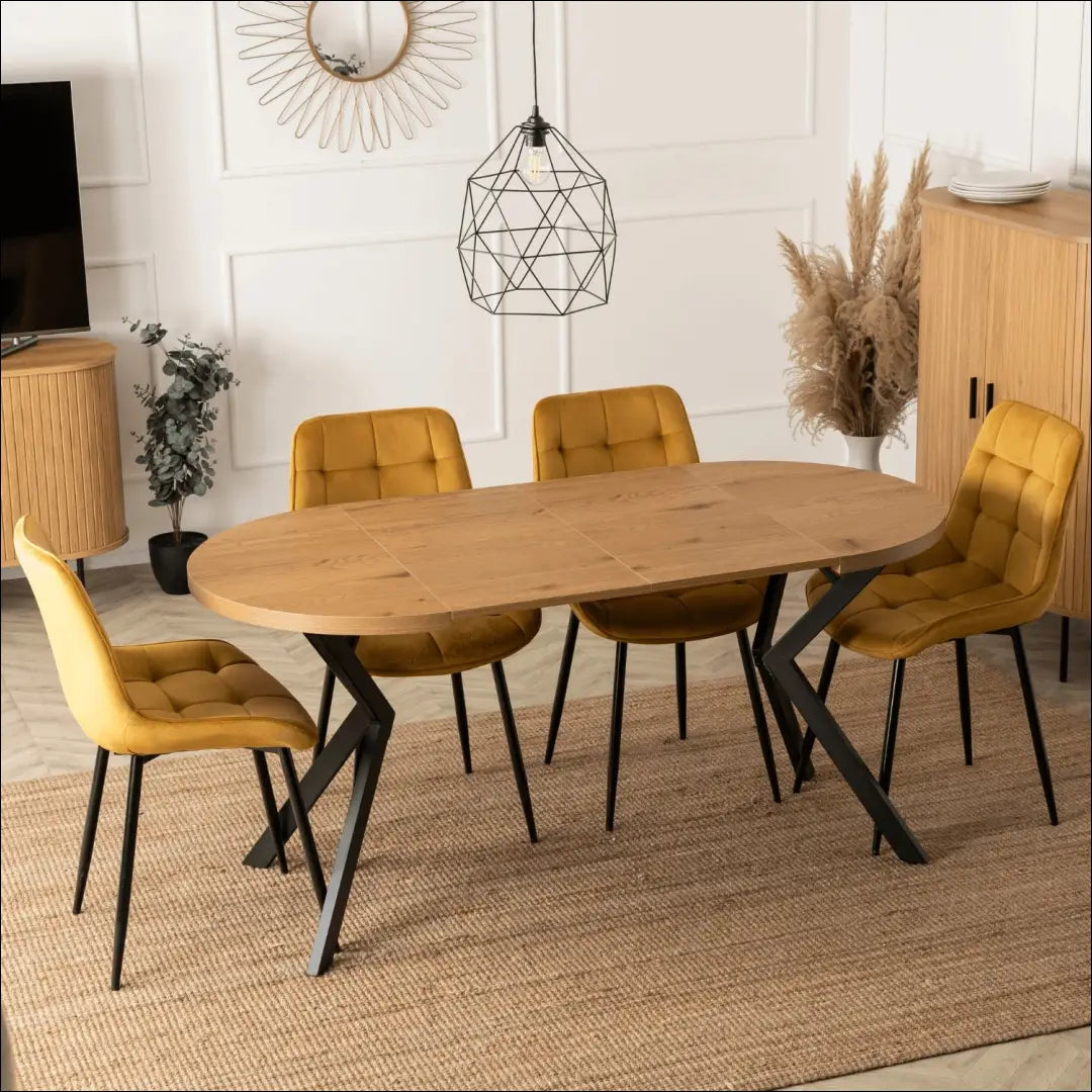 Prailginamas stalas iš laminuotos medžio drožlių plokštės juodos spalvos / ąžuolo 80-160 cm TE752 - €319 Save 15%